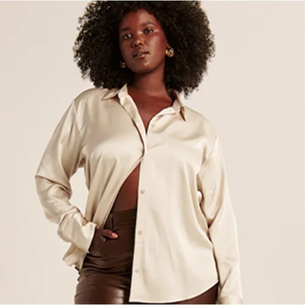 Abercrombie & Fitch Oversized Satin Shirt